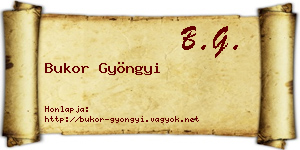 Bukor Gyöngyi névjegykártya